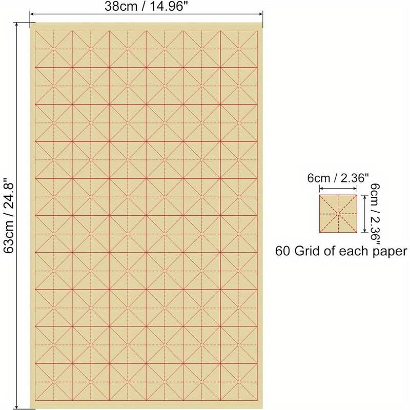 Maobian Xuan Paper Rice Paper With Grid For Calligraphy - Temu